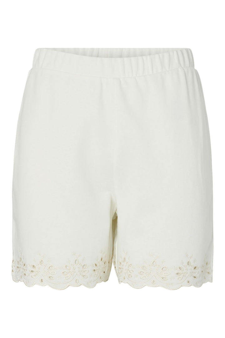 Pieces - Pcchilli Summer Broderi Shorts - 4984242 Cloud Dancer