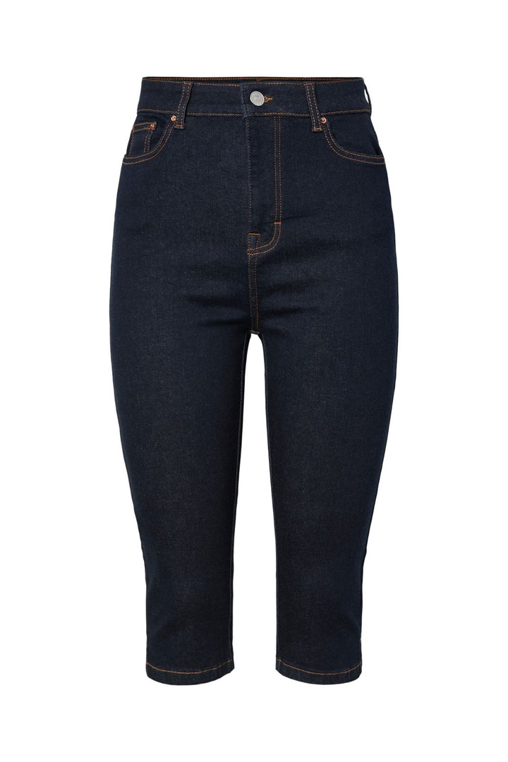 Pieces - Pcdaisy Capri Jeans - 5018627 Dark Blue Denim Rinse