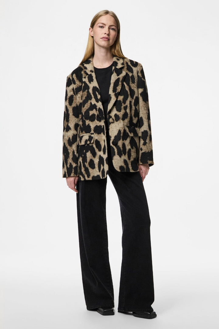 Pieces - Pcdemi Ls Loose Blazer - 4755623 Black Leo