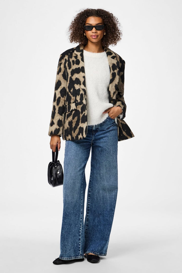 Pieces - Pcdemi Ls Loose Blazer - 4755623 Black Leo