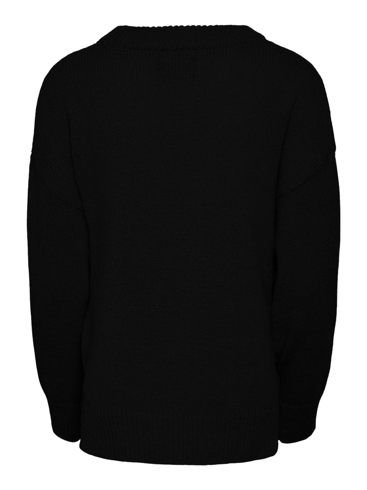 Pieces - Pcdrue Ls Knit - 4572638 Black Birch Another Strikbluser 