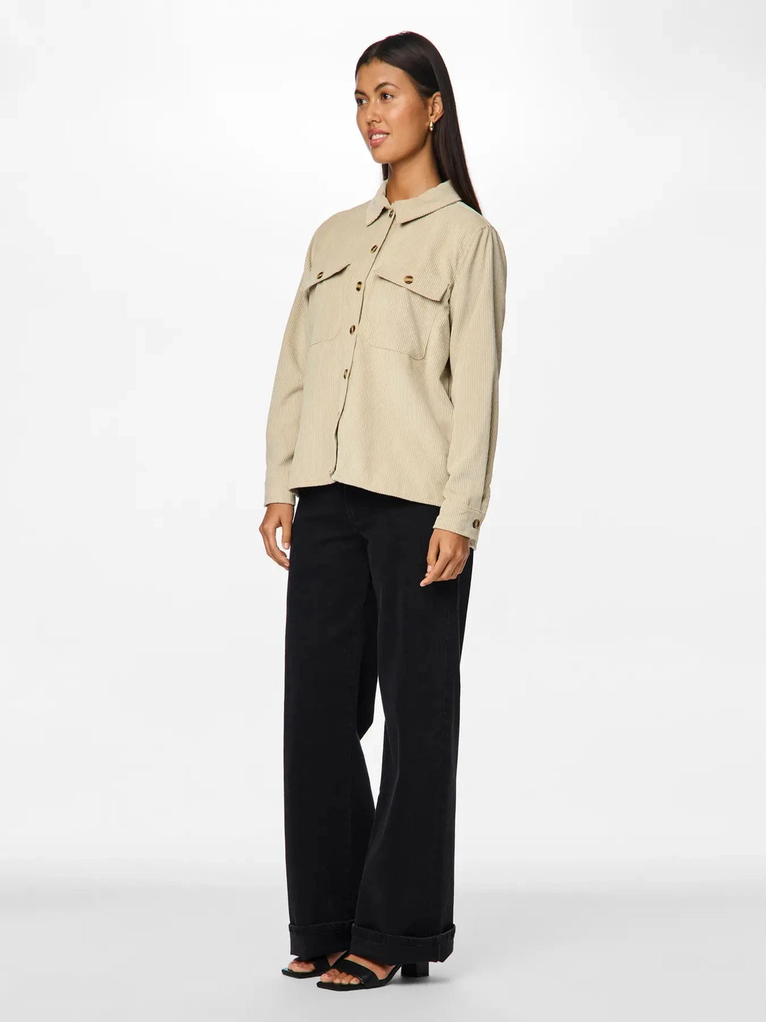 Pieces - Pceffi Ls Shirt - 3407992 White Pepper Skjorter 