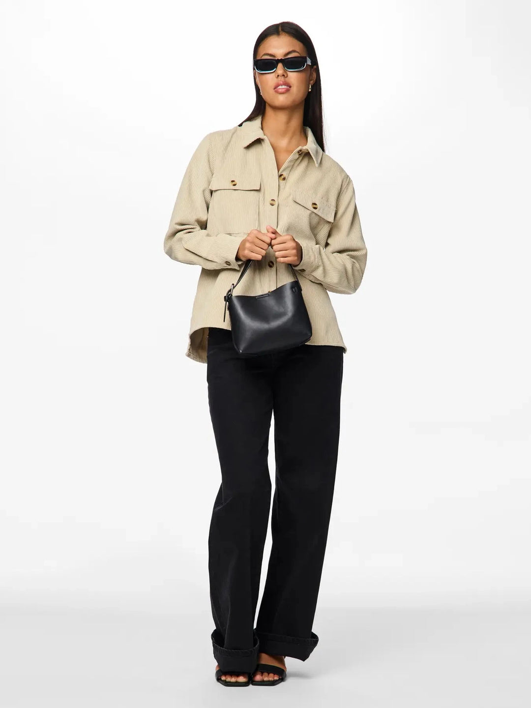Pieces - Pceffi Ls Shirt - 3407992 White Pepper Skjorter 
