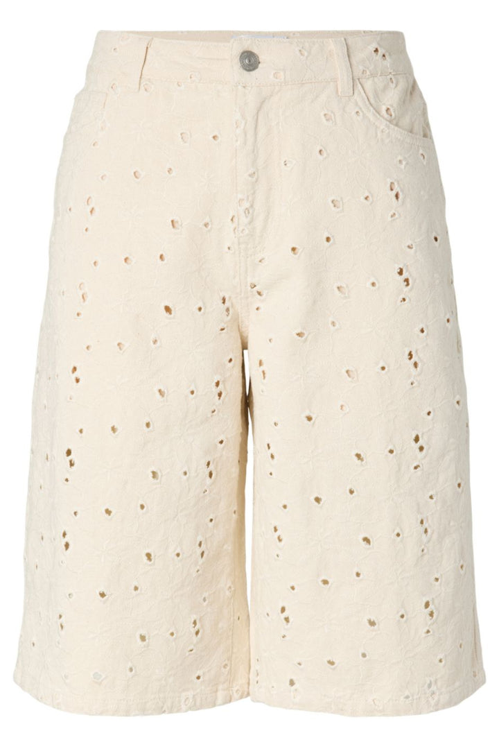 Pieces - Pcella Jorts - 5106585 Ecru Embroidery