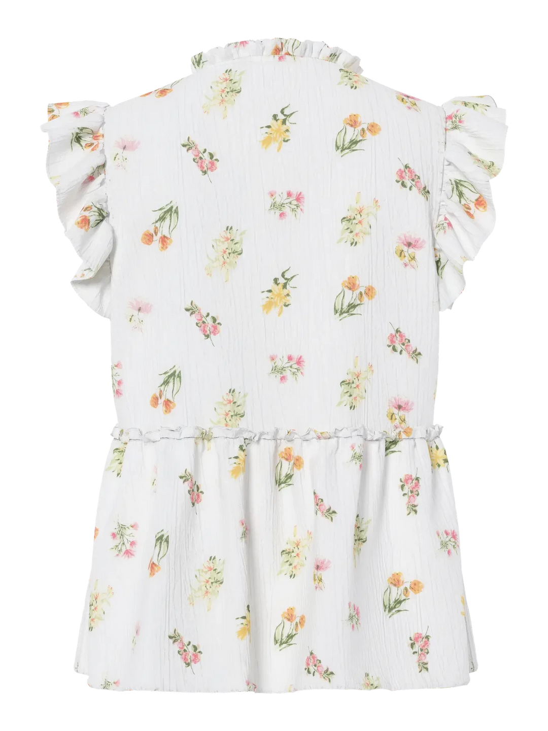 Pieces - Pcemma Sl Top - 4904214 Bright White Flower Toppe 