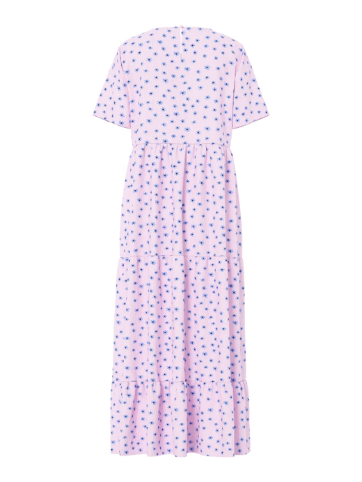 Pieces - Pcevie Ss Ankle Dress - 4907699 Roseate Spoonbill Flower Kjoler 
