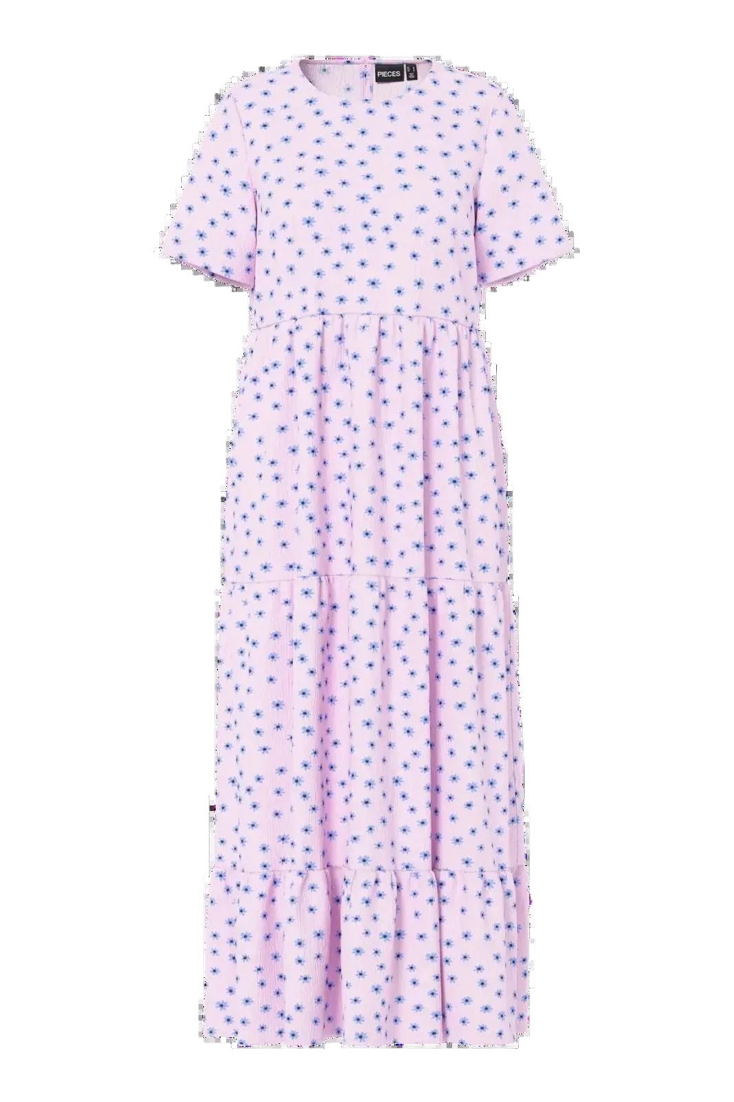Pieces - Pcevie Ss Ankle Dress - 4907699 Roseate Spoonbill Flower Kjoler 