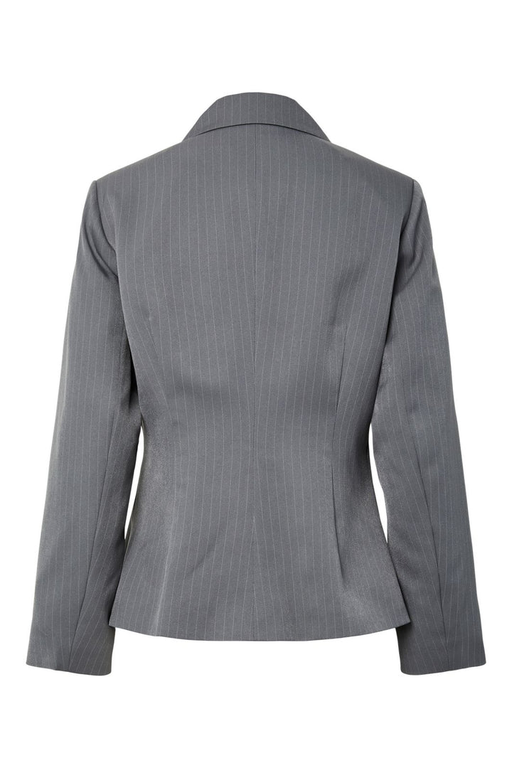 Pieces - Pcfalka Ls Fittet Pinstriped Blazer - 4983918 Grey Pinstripe