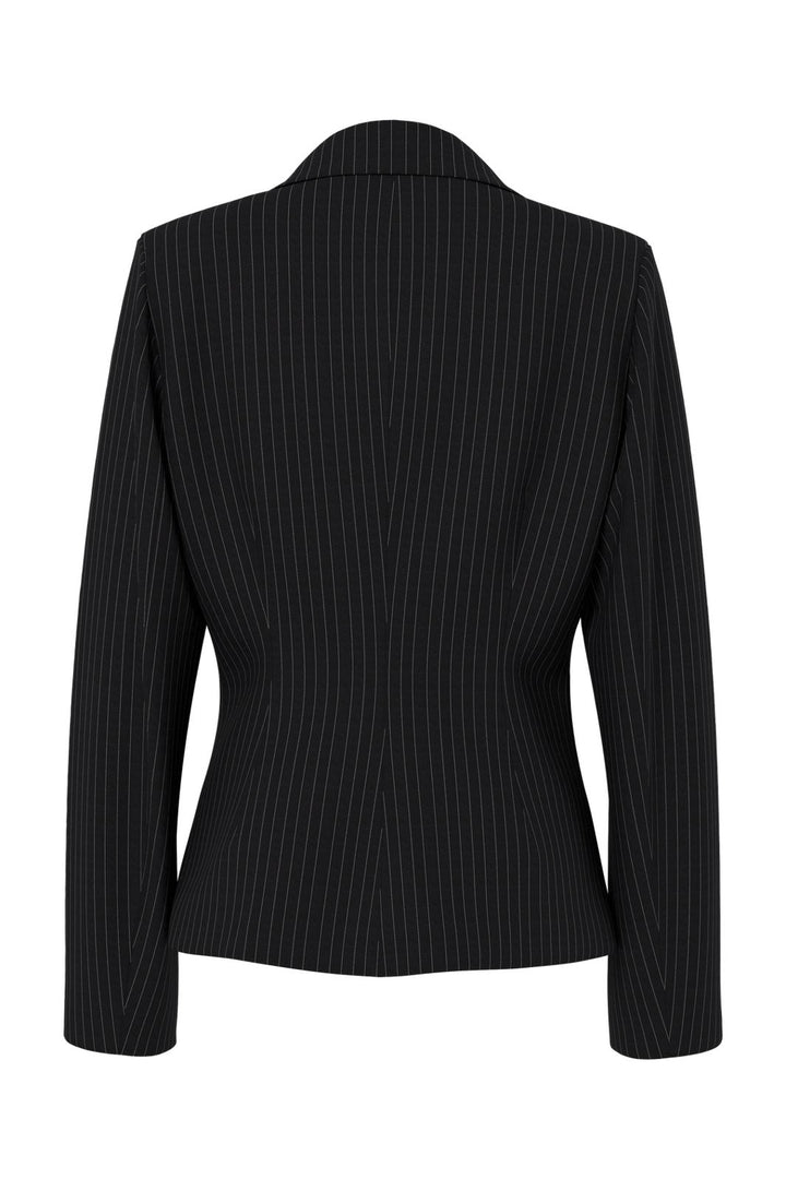 Pieces - Pcfalka Ls Fittet Pinstriped Blazer - 5066610 Black White Pinstripe