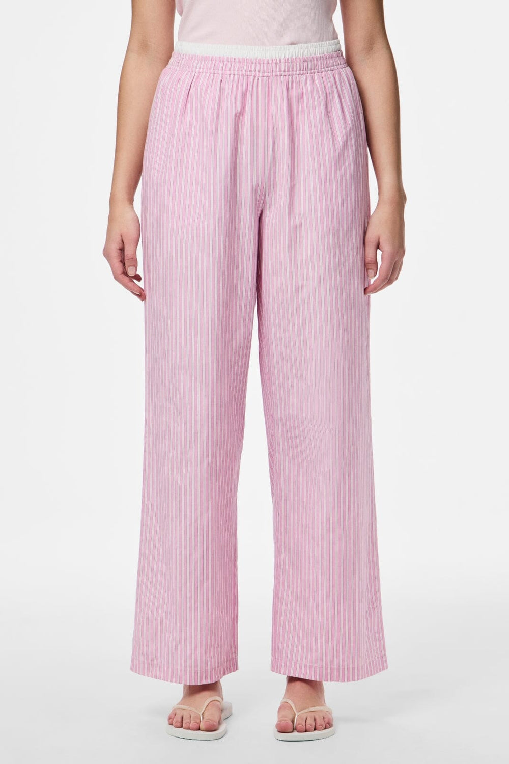 Pieces - Pcfamma Straight Pant Fsy - 4912400 Pink Tulle White/Pink Stripes