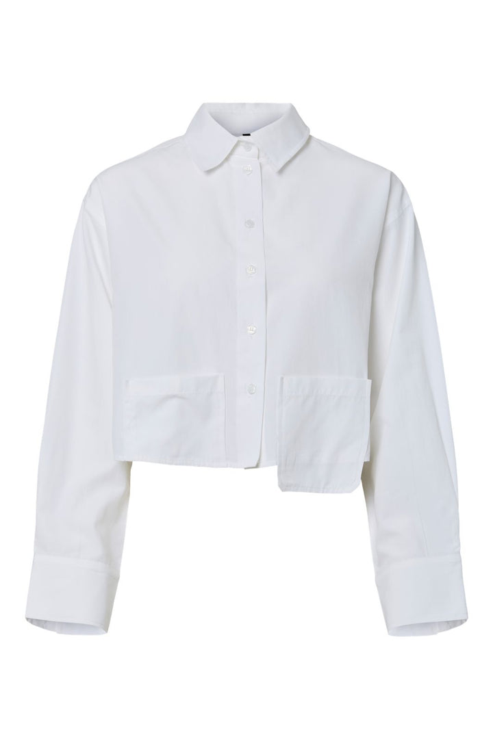 Pieces - Pcfemme Ls Pocket Shirt Fsy - 5038958 Bright White