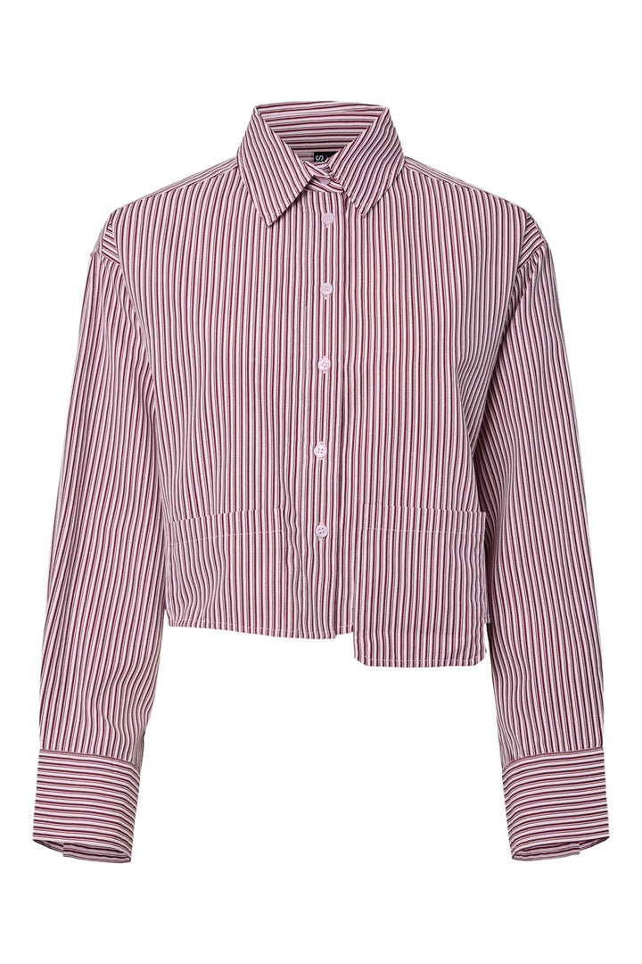 Pieces - Pcfemme Ls Pocket Shirt Fsy - 5038980 Pink Tulle Tawny Port