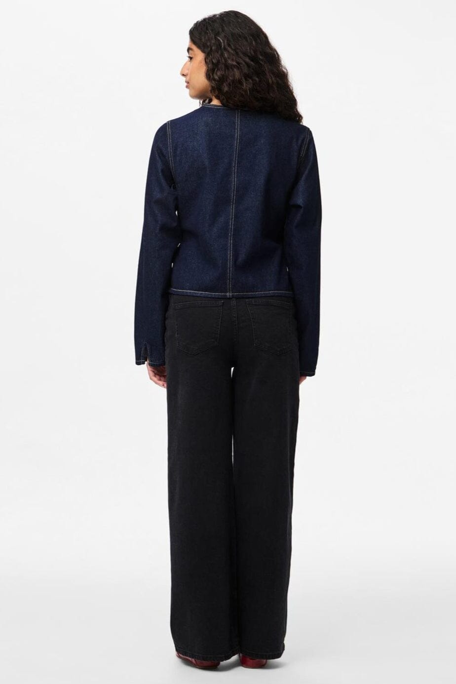 Pieces - Pcfenna Ls Denim Wrap Shirt Fsy - 4986826 Dark Blue Denim Rinse