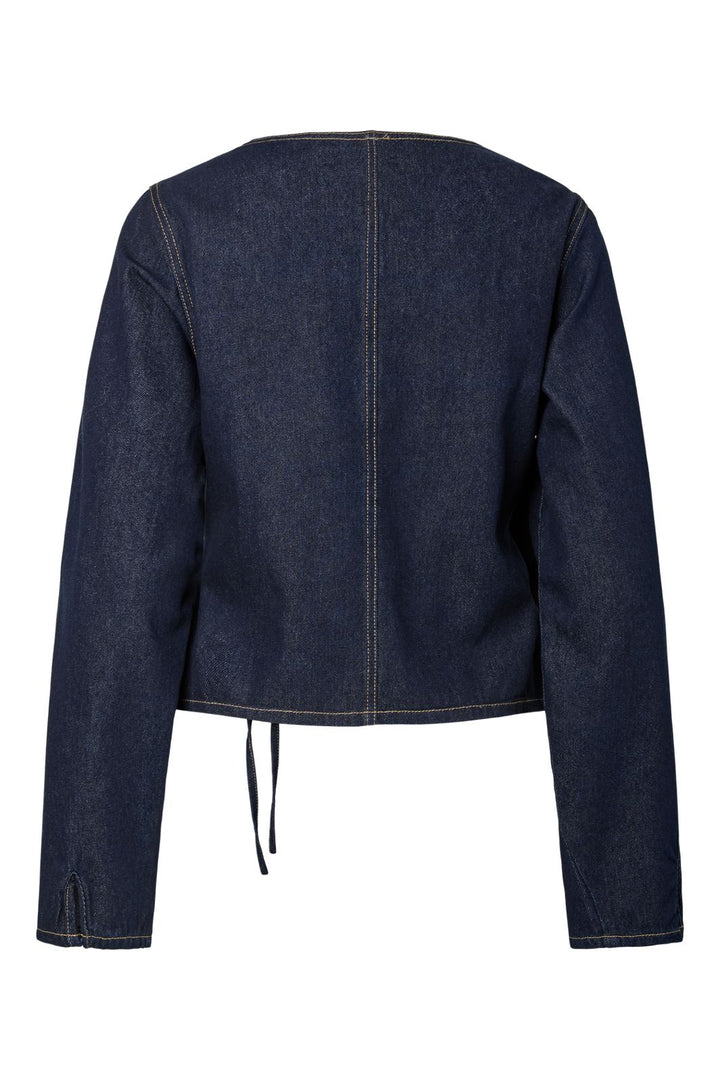 Pieces - Pcfenna Ls Denim Wrap Shirt Fsy - 4986826 Dark Blue Denim Rinse