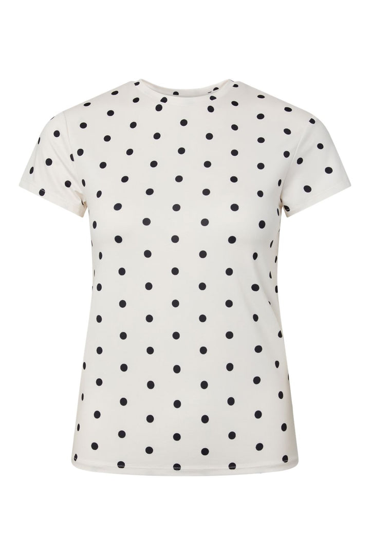 Pieces - Pcfilla Ss O-Neck Top Pp - 5077052 Bright White Big Black Dots
