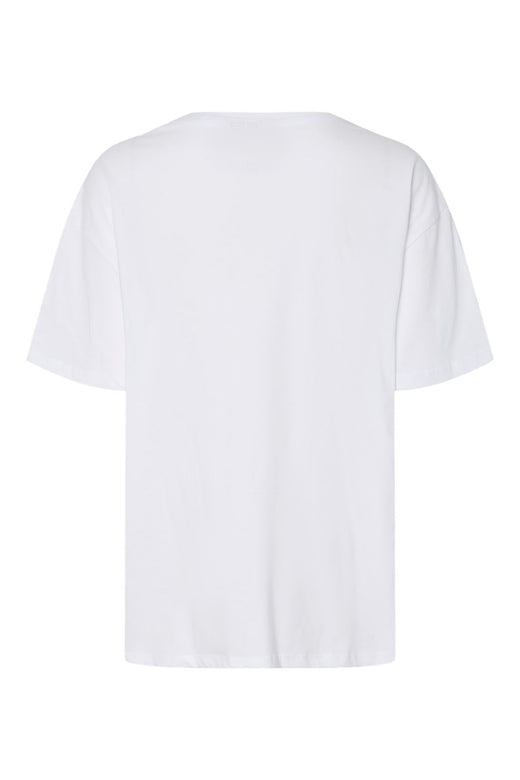 Pieces - Pcfiona Ss O-Neck Tee Fsy - 4747515 Bright White Twany Port Print