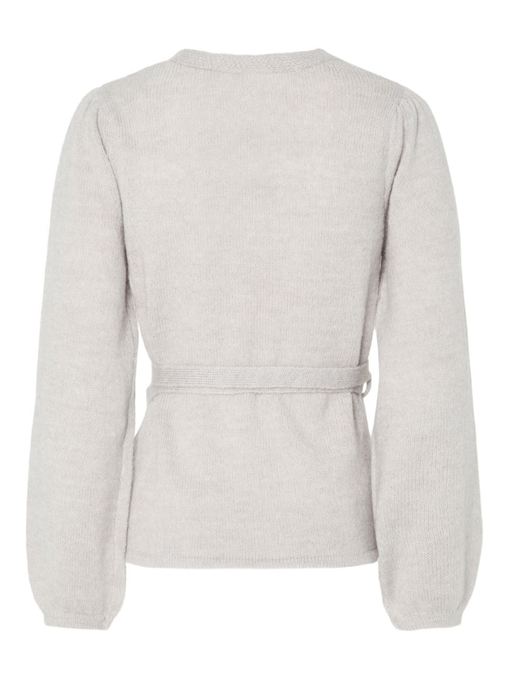 Pieces - Pcfleur Ls V-Neck Knit Cardigan Fsy - 4860356 Light Grey Melange