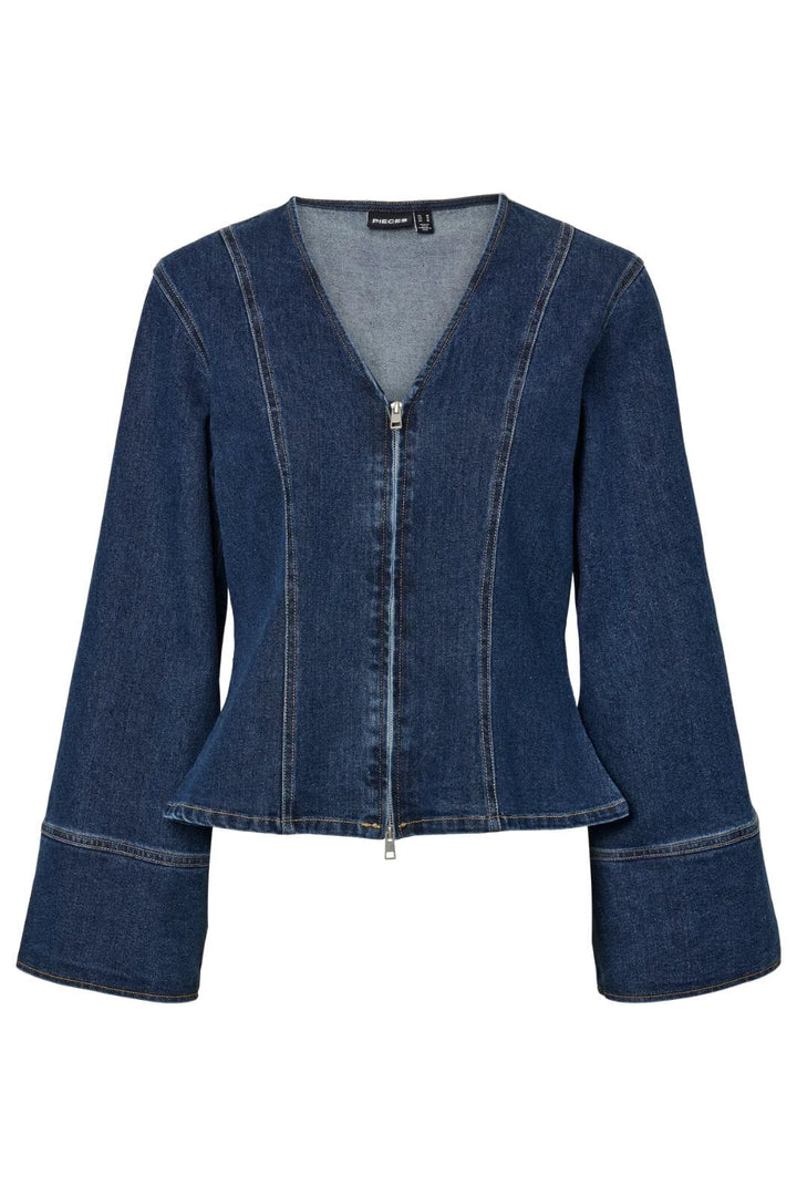 Pieces - Pcflora Ls Denim Shirt - 4930956 Dark Blue Denim Skjorter 