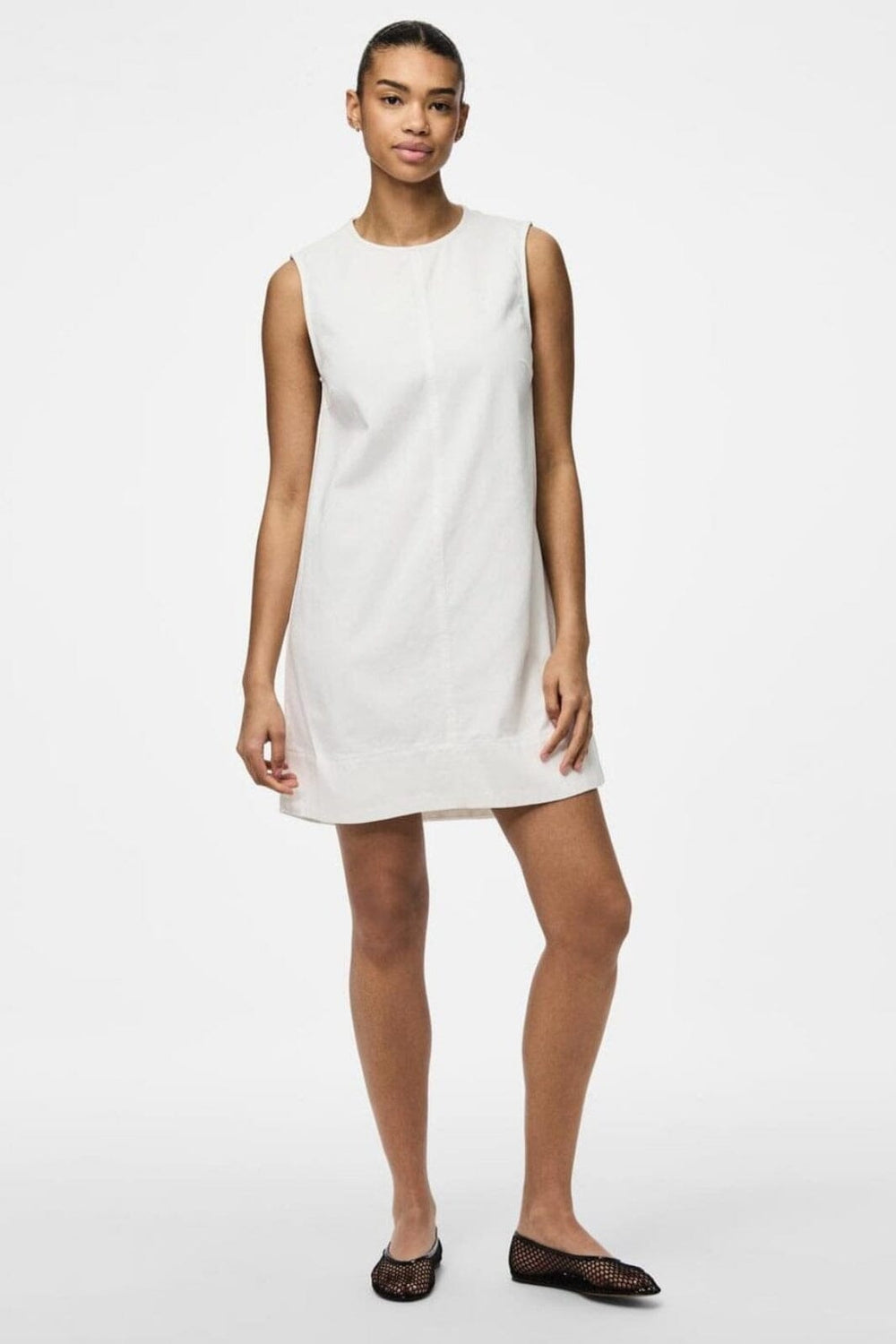 Pieces - Pcflora Sl Mini Denim Dress - 4793355 Cloud Dancer