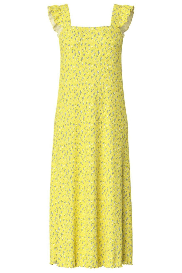 Pieces - Pcflora Strap Flounce Dress - 4699183 Pale Banana Small Flower Kjoler 