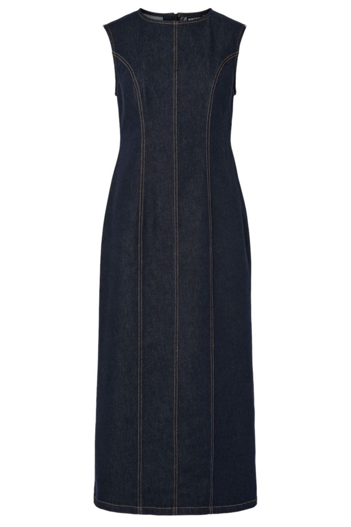 Pieces - Pcfranna Sl Long Denim Dress Fsy - 4863022 Dark Blue Denim