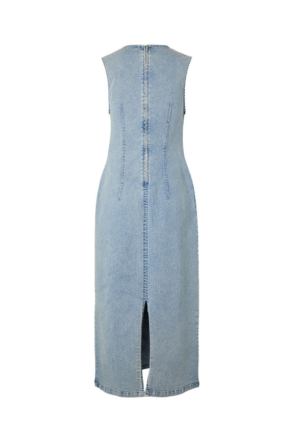 Pieces - Pcfranna Sl Long Dress - 5154380 Light Blue Denim