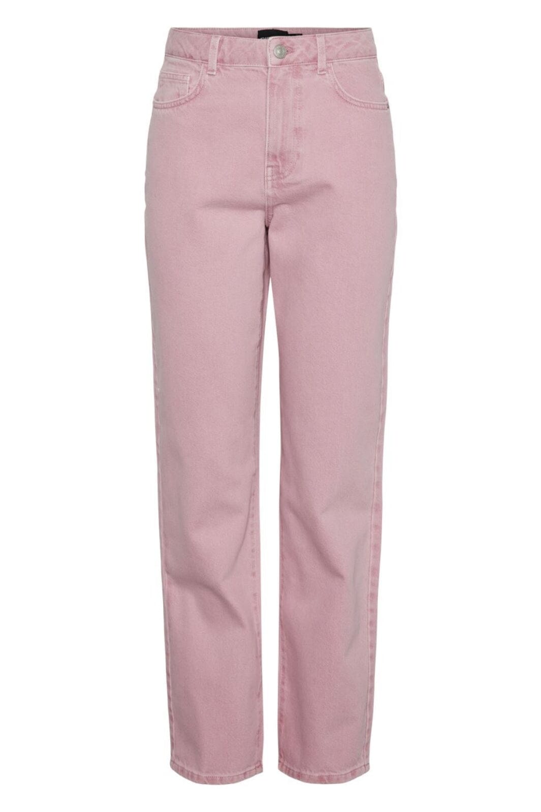 Pieces - Pcfria Straight Denim Pants - 4584190 Candy Pink Washed Bukser 