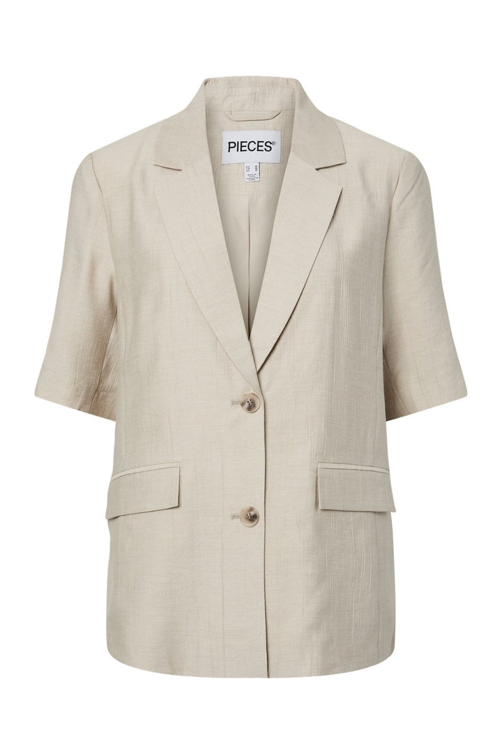 Pieces - Pcgerry 2/4 Sleeve Blazer - 4988621 Silver Lining