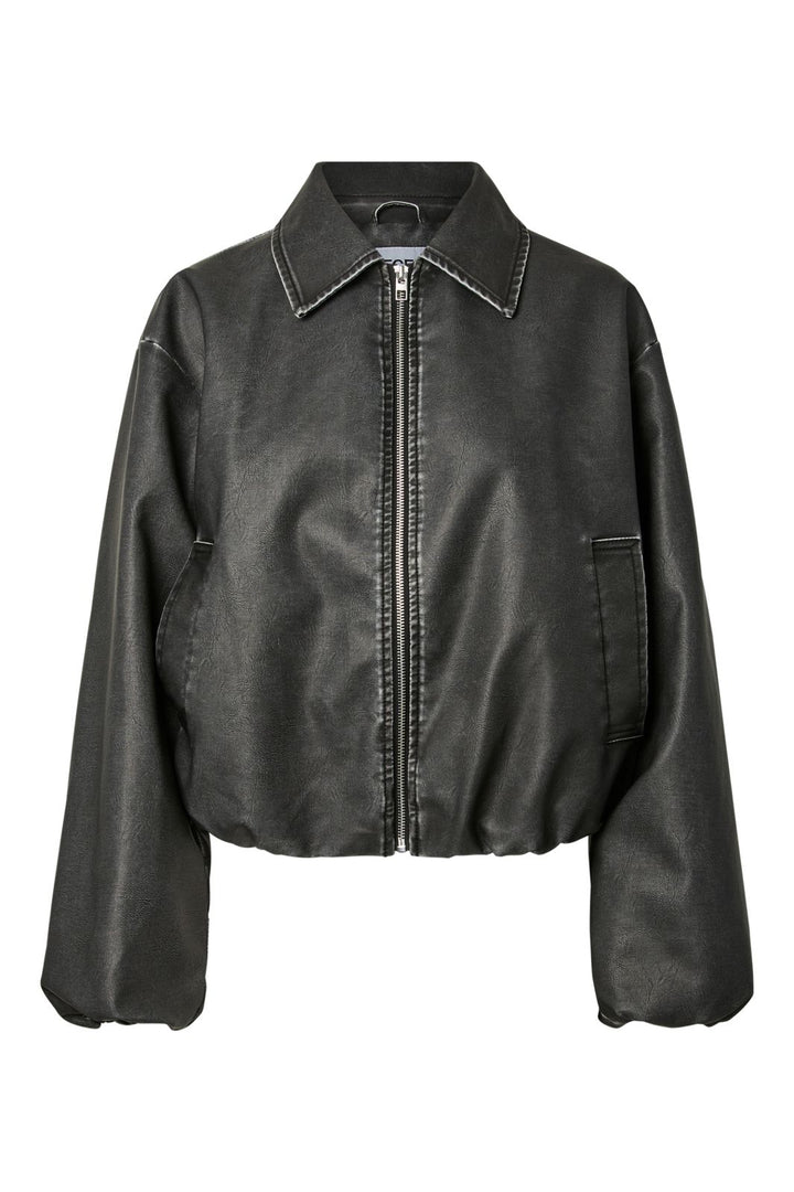 Pieces - Pcgiselle Wash Coated Bomber Jacket - 4982548 Black Washed