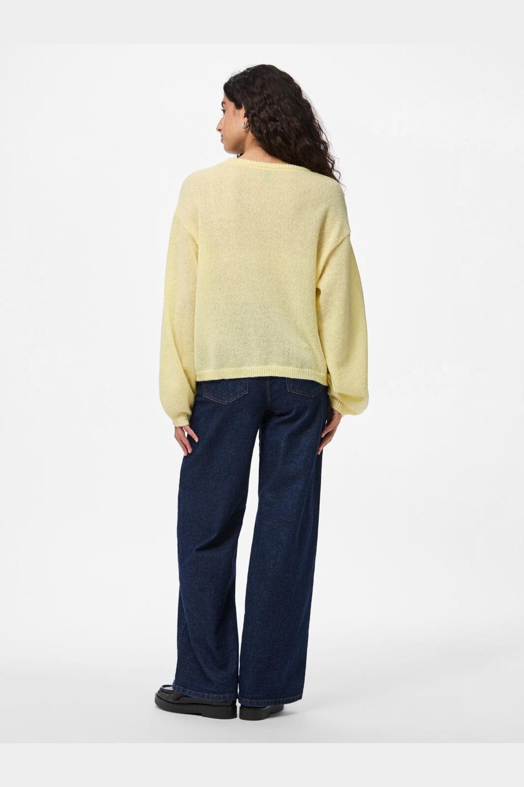 Pieces - Pcida Ls O-Neck Knit - 4805044 French Vanilla