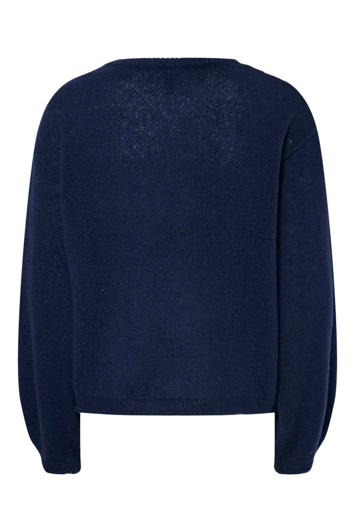 Pieces - Pcida Ls O-Neck Knit - 4805045 Maritime Blue
