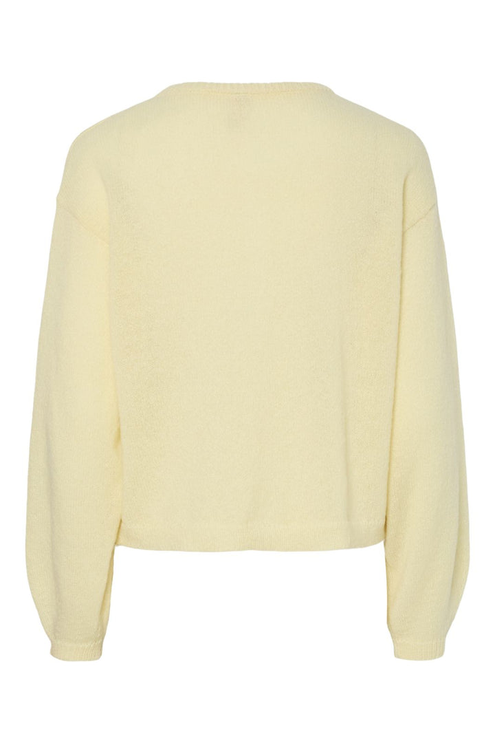 Pieces - Pcida Ls O-Neck Knit Cardigan - 4805040 French Vanilla