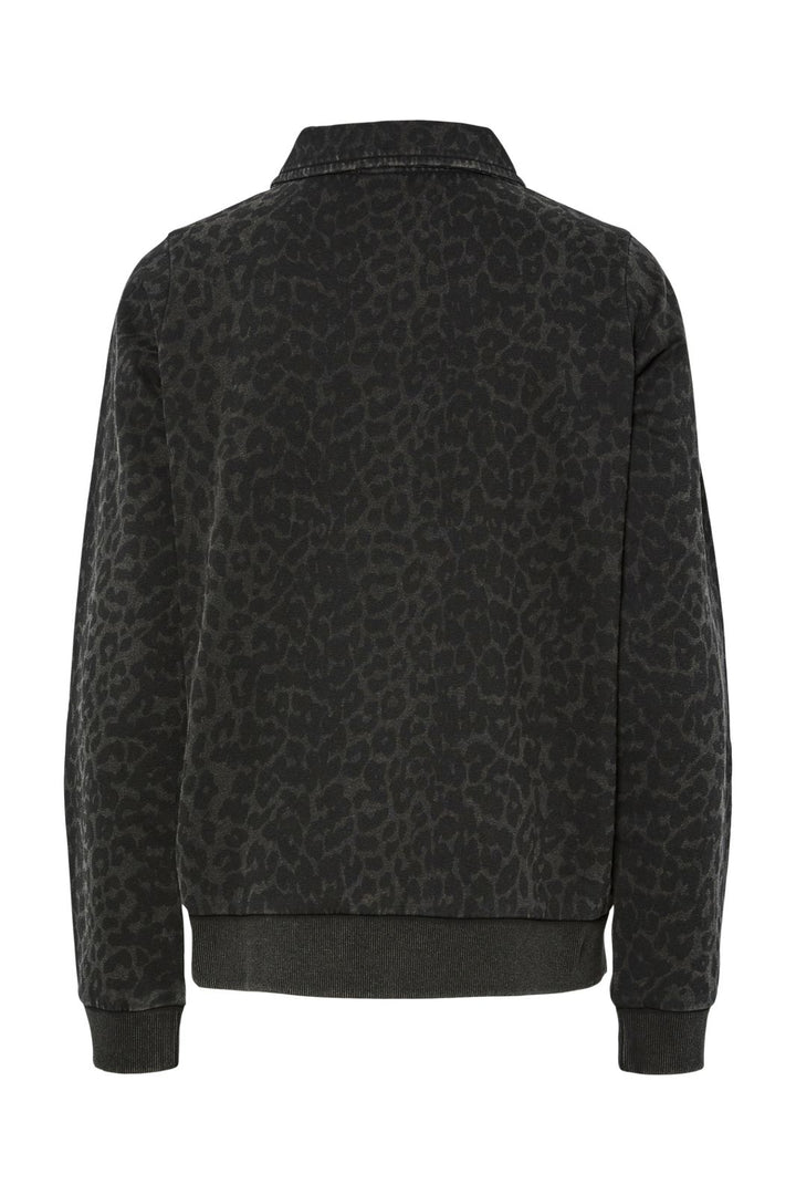 Pieces - Pcjackie Ls Polo Fc - 4837911 Black Leo Washed