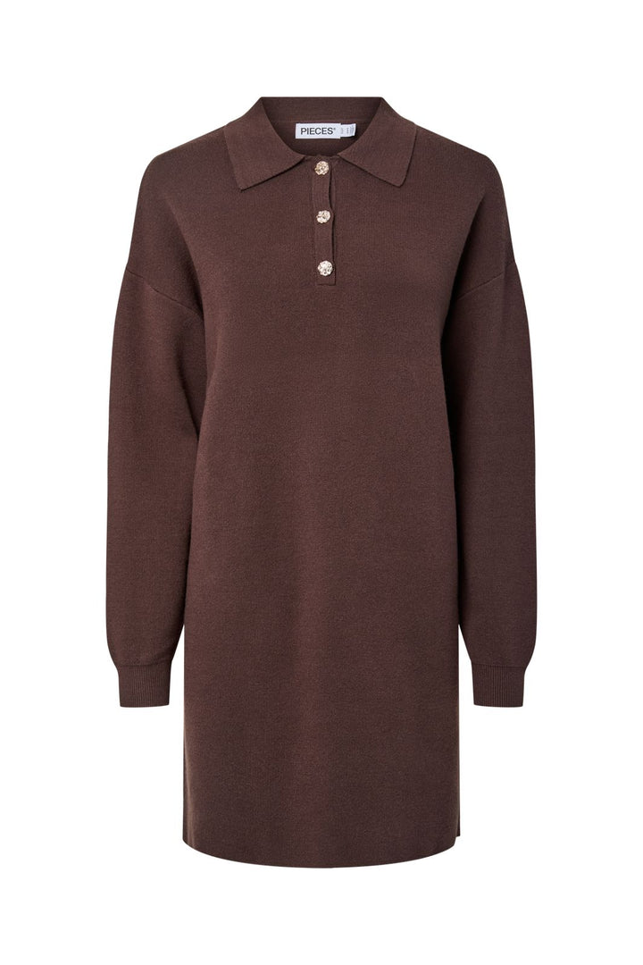 Pieces - Pcjassy Ls Polo Knit Dress - 5040035 Delicioso