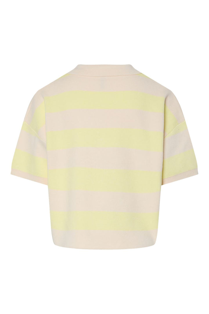 Pieces - Pcjassy Ss Short Polo Knit Fsy - 4884099 French Vanilla Coconut Milk