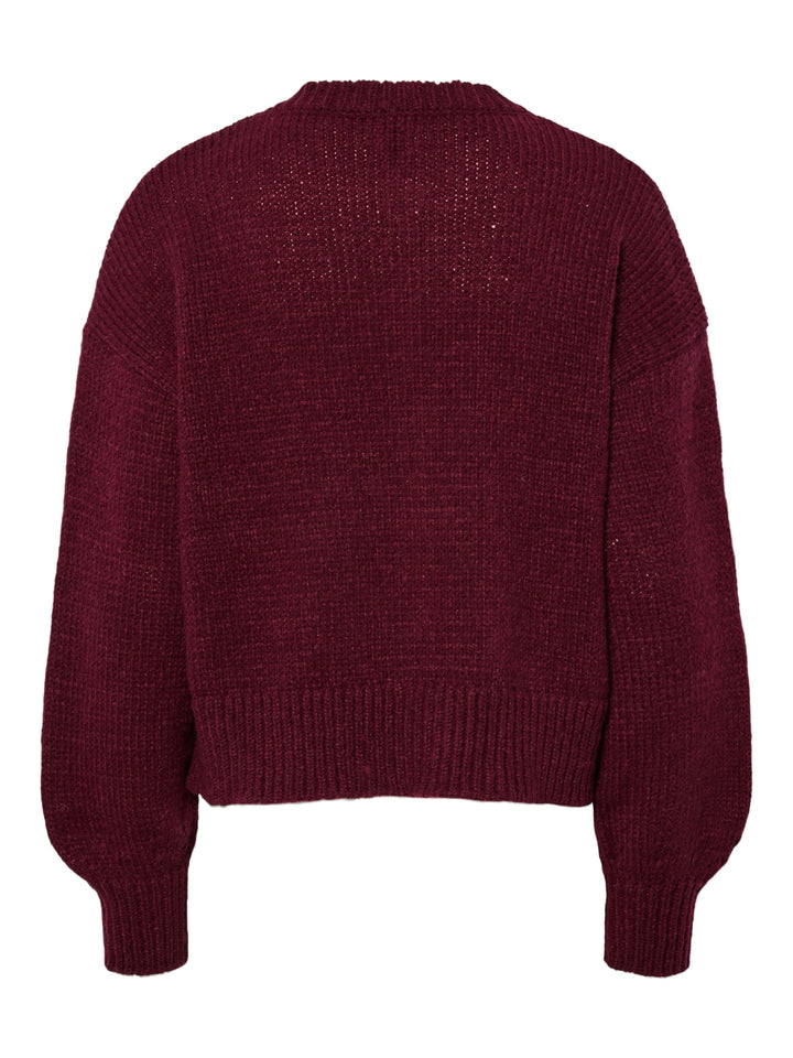 Pieces - Pcjelena Ls O-Neck Knit Cardigan - 4848844 Tawny Port