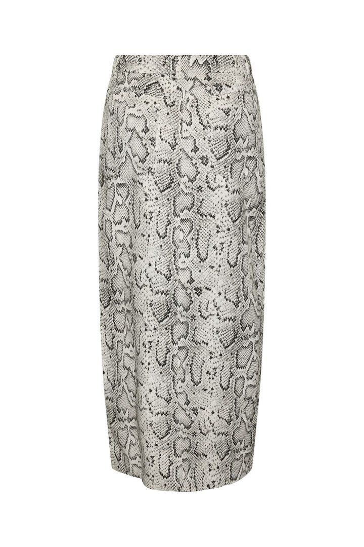 Pieces - Pcjessica Ankle Skirt Jit - 4640880 Bright White Snake Print