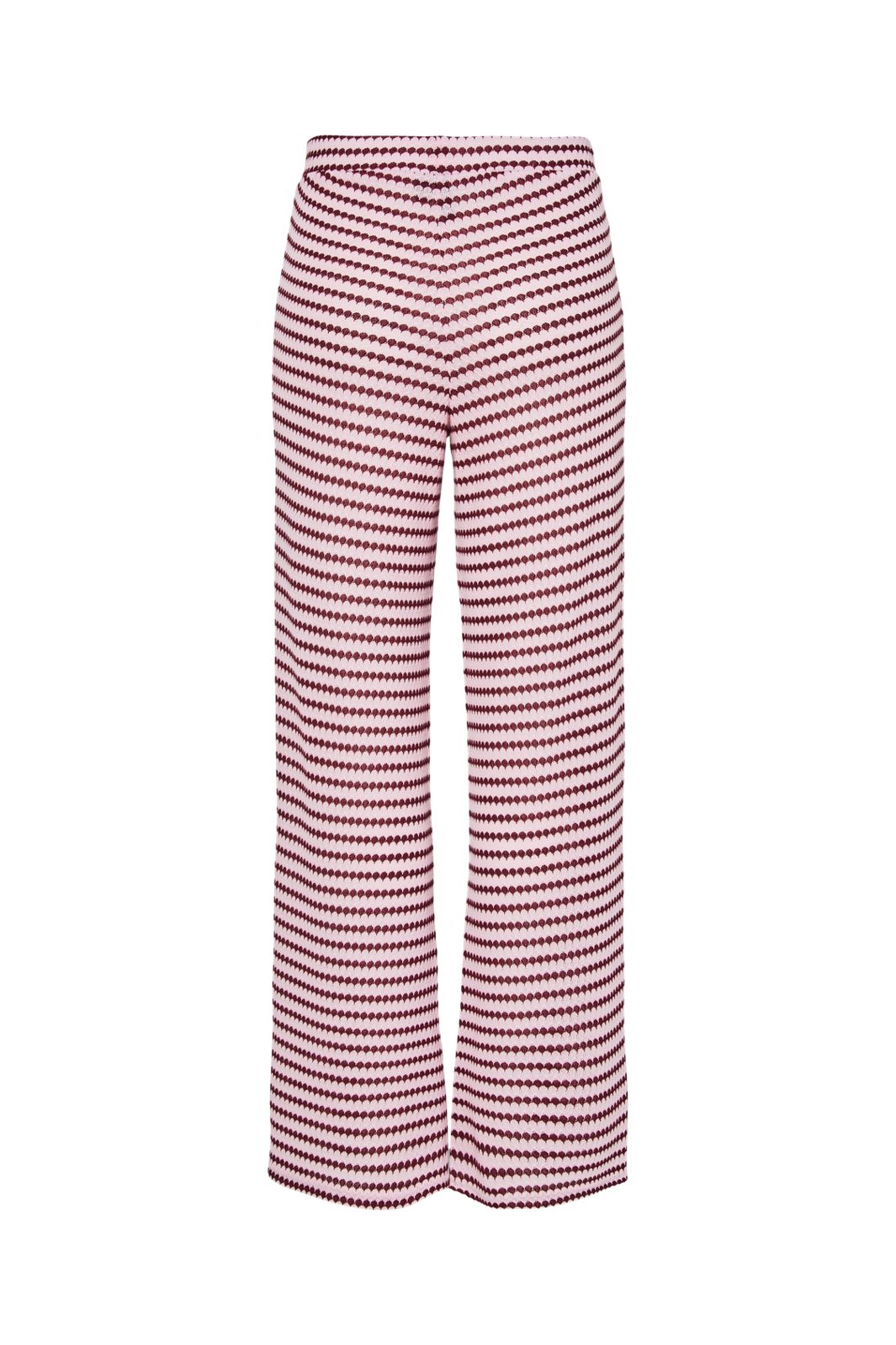 Pieces - Pcjeya Wide Knit Pant - 4953113 Pink Tulle Port Royale