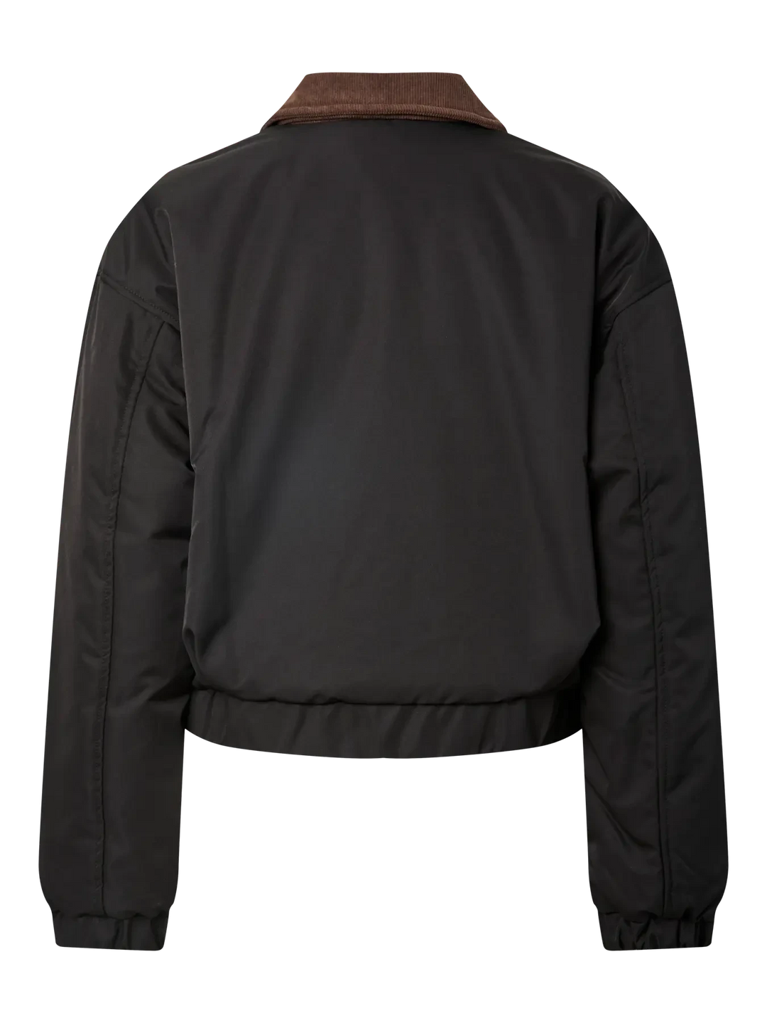 Pieces - Pcjorma Short Padded Bomber Jacket - 4945099 Black Seal Brown Frakker 