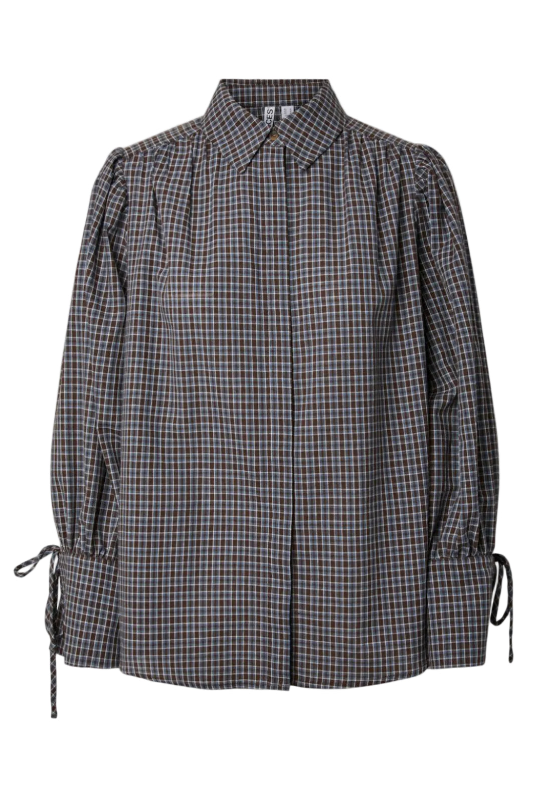 Pieces - Pcjuna Ls Pleated Detail Shirt Wnv - 5179493 Cashmere Blue Hot Fudge