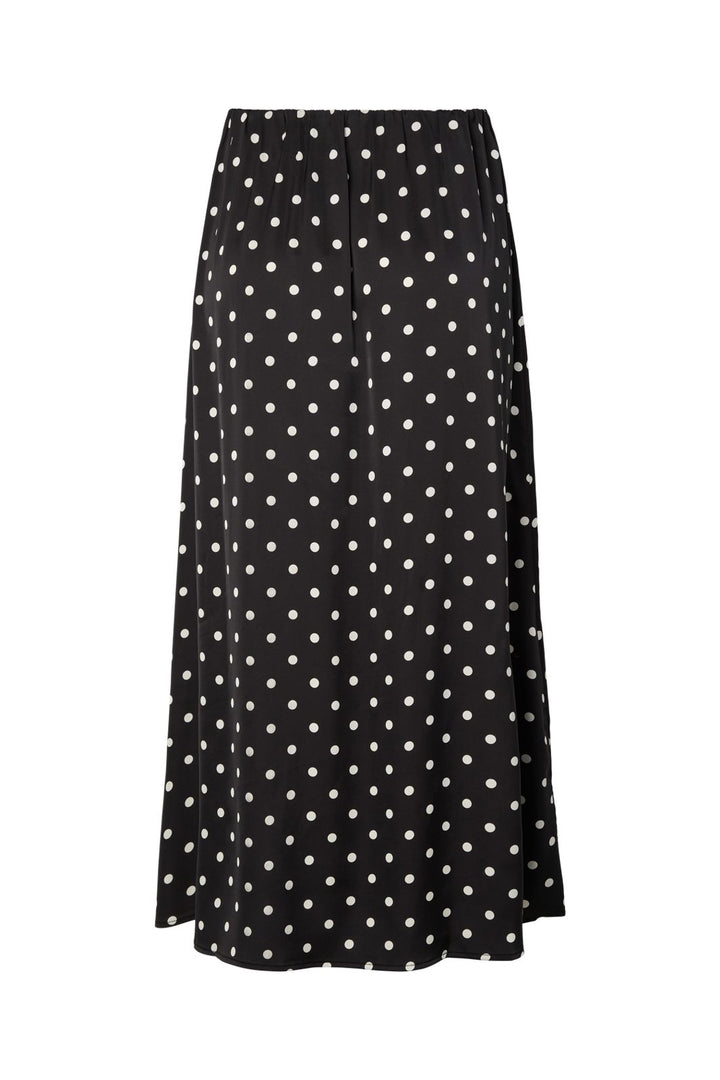 Pieces - Pcjytta Ankle Satin Skirt - 5052177 Black White Dots