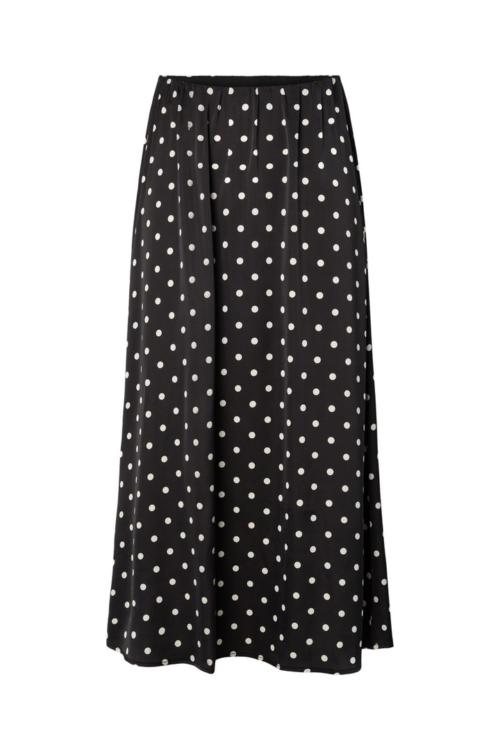Pieces - Pcjytta Ankle Satin Skirt - 5052177 Black White Dots