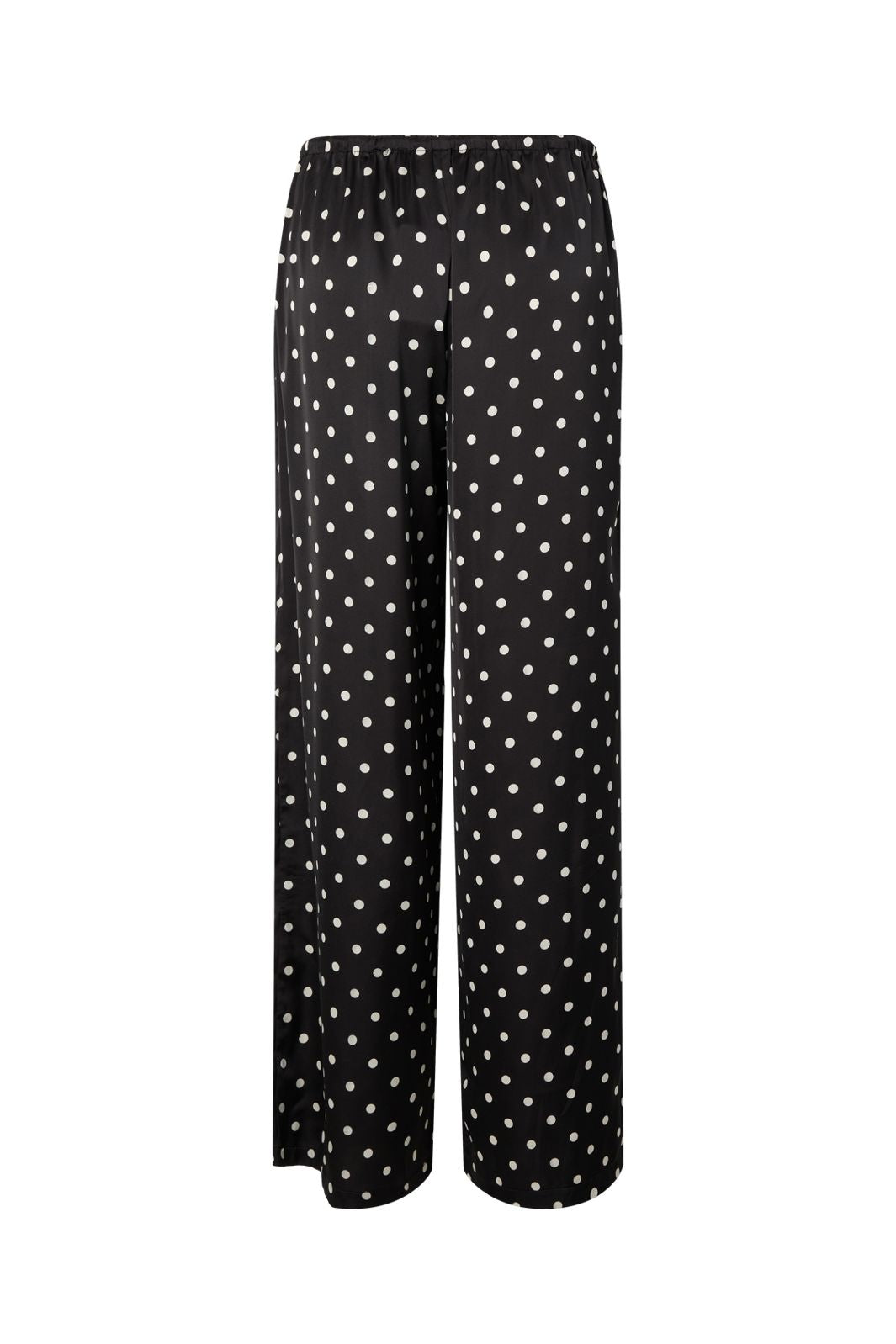 Pieces - Pcjytta Straight Satin Pants - 5052181 Black White Dots