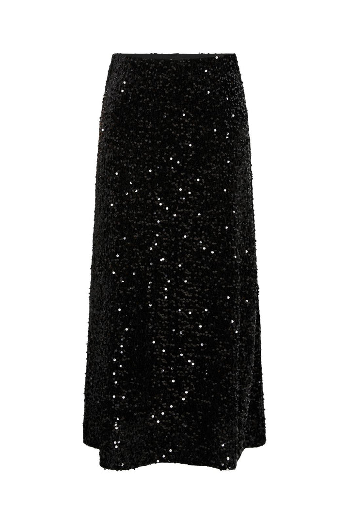 Pieces - Pckam Ankle Skirt - 4859014 Black Black Sequins