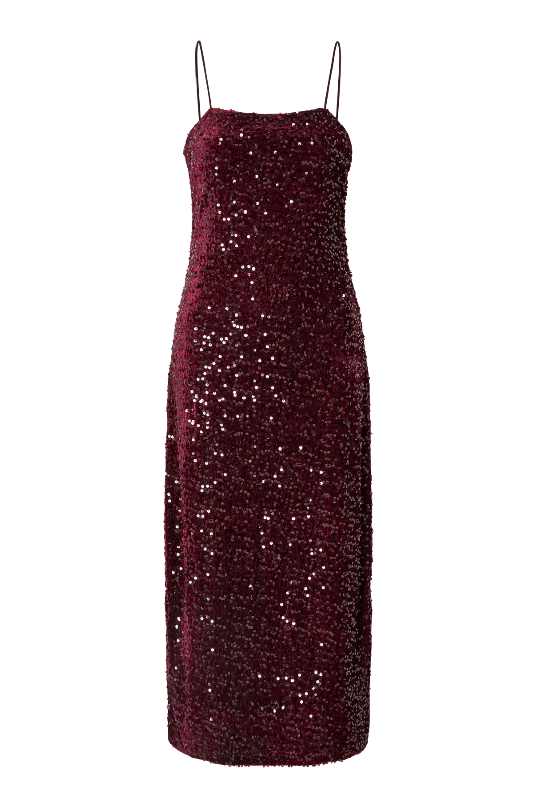 Pieces - Pckam Sl Ankle Slip Dress - 4883179 Tawny Port Tawney Port Sequins Kjoler 
