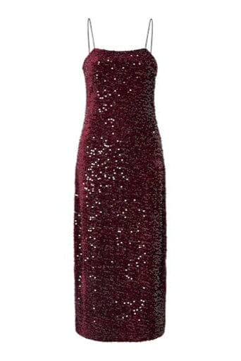 Pieces - Pckam Sl Ankle Slip Dress - 4883179 Tawny Port Tawney Port Sequins Kjoler 