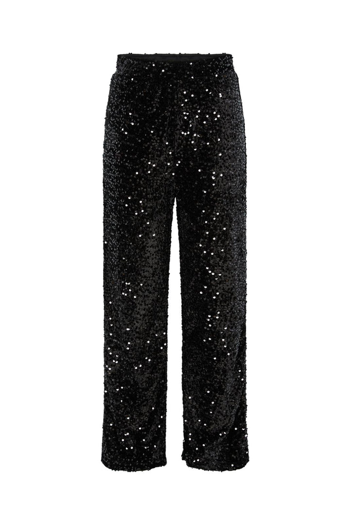 Pieces - Pckam Wide Pant - 4617668 Black Black Sequins