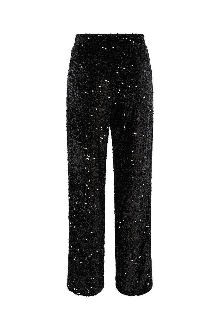 Pieces - Pckam Wide Pant - 4617668 Black Black Sequins