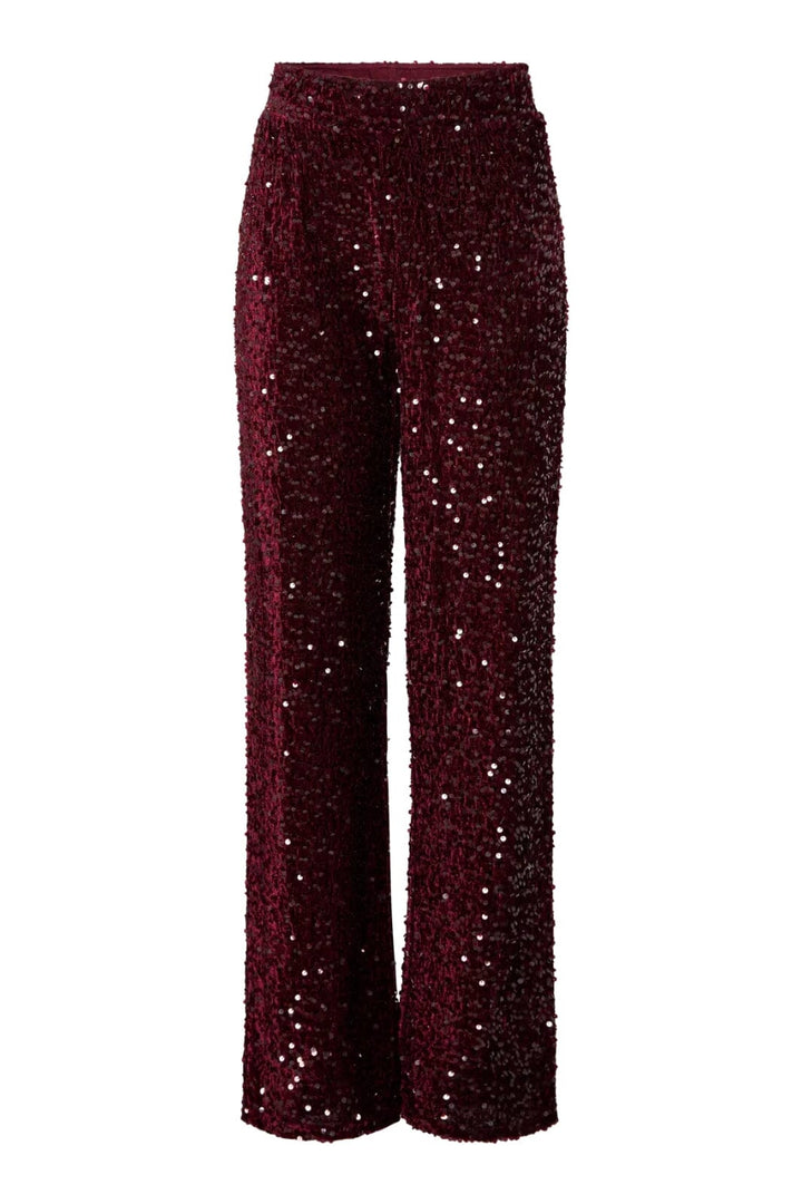 Pieces - Pckam Wide Pant - 4859162 Tawny Port Tawney Port Sequins Bukser 
