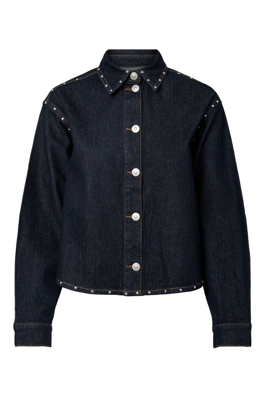 Pieces - Pckarla Ls Denim Shirt Fsy Pp - 5036289 Dark Blue Denim Rinse